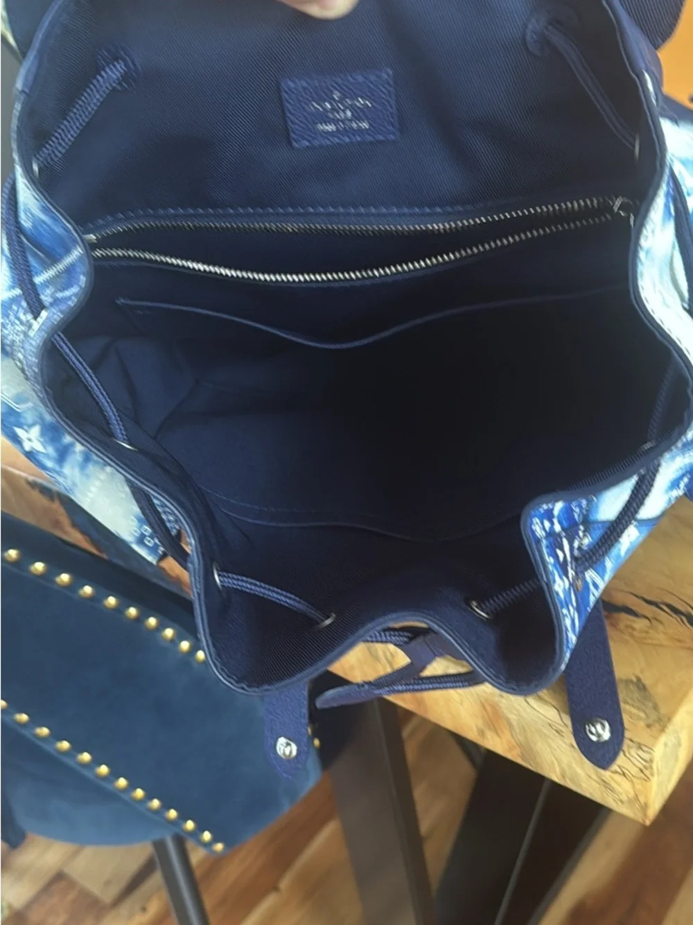 Louis Vuitton Navy and White Bandana Monogram Backpack